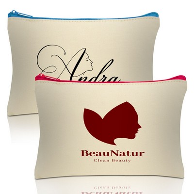 Cotton Canvas Zipper Pouch 9" x 6"