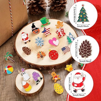 Custom Holiday Cute Enamel Lapel Pins Brooch Pin Holiday Badge Christmas Gift