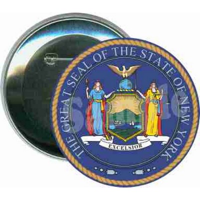 States - The Great Seal of New York - 3'' Round Button