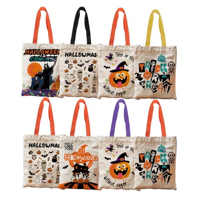 Halloween Canvas Trick or Treat Tote Bag