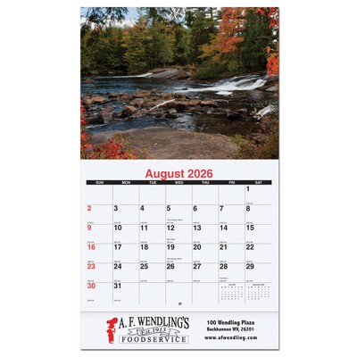 Majestic Outdoors Monthly Wall Calendar w/Staple Binding (10 5/8"x 18 ¼")