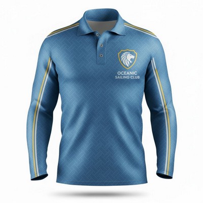 Silk Feel Interlock Long Sleeve Sublimated Polo Shirt