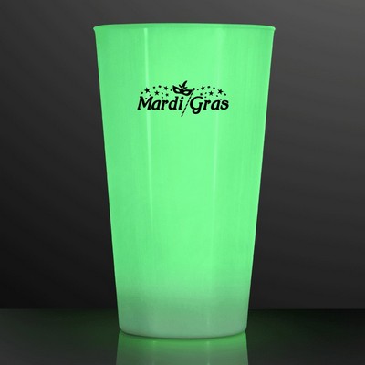 16 Oz. LED Green Glow Cup Party Supplies - PRINTED