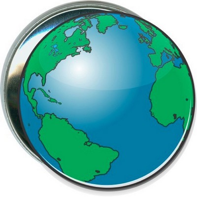 Earth Day - Earth Picture 3 - 3'' Round Button