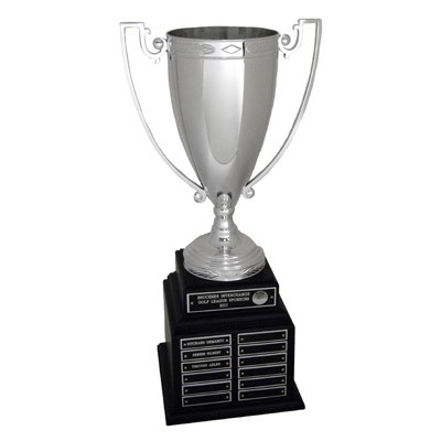 20 ½" Perpetual Trophy w/13" Silver Cup on Black Base