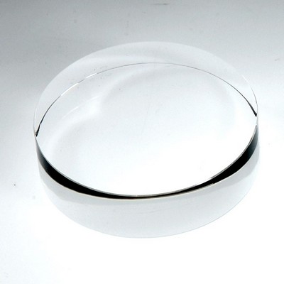 Round Clear Optic Optic Crystal Paperweight | Large Award