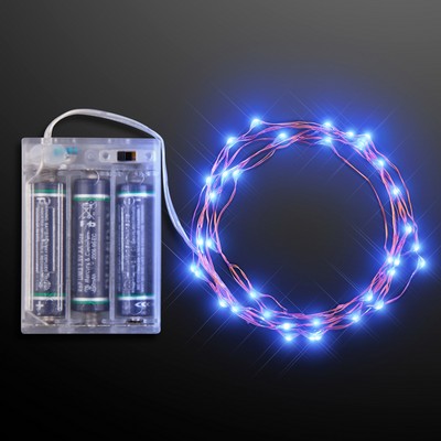 76" Blue LED Wire String Lights - BLANK