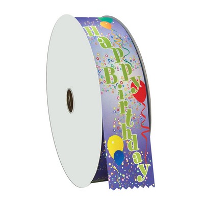 Happy Birthday Balloon Multicolor Ribbon Roll (2")