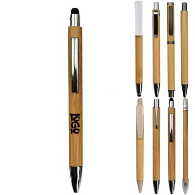 Eco-Friendly Bamboo Retractable Ballpoint Pen