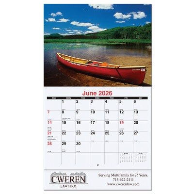 Waterways Monthly Wall Calendar w/Staple Binding (10 5/8"x 18 ¼")
