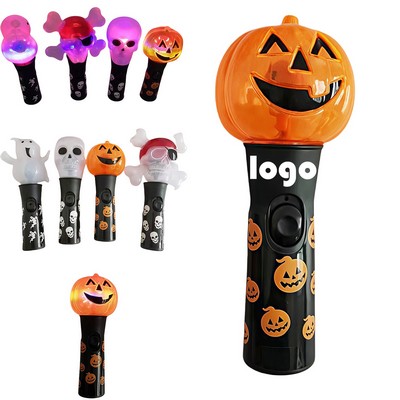 Custom Pumpkin Fun Halloween Wand w/ Spinning Lights