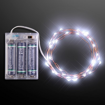 118" True White LED String Lights, Battery Operated for Crafty Use - BLANK