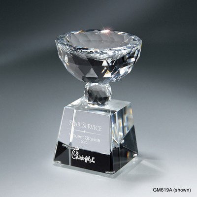 Faceted Crystal Cup on Clear Base (Large)