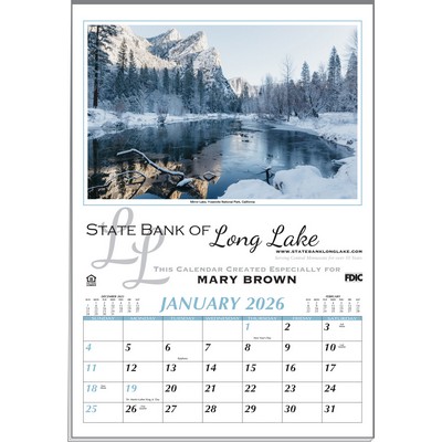 Scenic Treasures Executive 12 Sheet Calendar w/Black Imprint