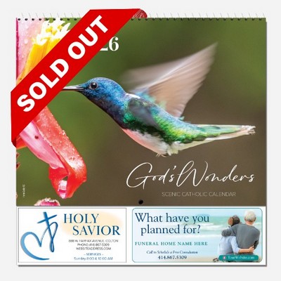 God's Wonders 2026 Catholic Spiral Bound Calendar (English)