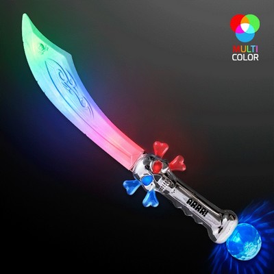 LED Flashing Curved Pirate Sword - PRINTED