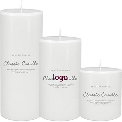 European Medium Sized Ivory Pillar Candle