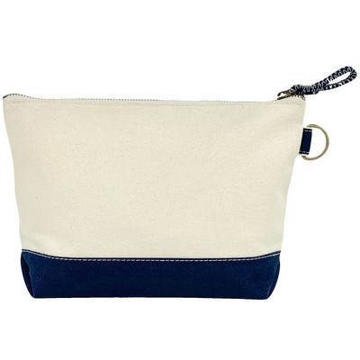 Blank Premium Travel 16 oz Canvas Pouch | Toiletry Tech Organizer Kit Navy (11x7x3)