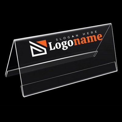 Acrylic V-Shaped Double Sides Table Office Desk Name Plate