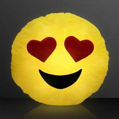 Light Up Emoji Pillow with Heart Eyes - BLANK