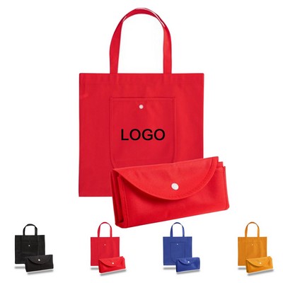 Foldable Non Woven Tote Bag w/ Snap Closure