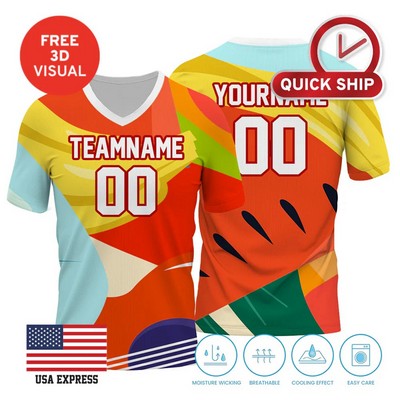 120GSM Milk Silk Short Sleeve V Neck (Full Dye Sublimation)