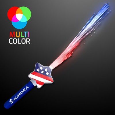 Fiber Optic Stars & Stripes Wands - PRINTED