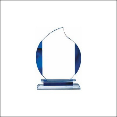 Sapphire Edge Glass Award, 8"H