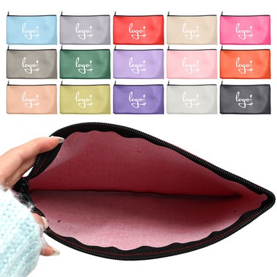 Zipper Pu Leather Bank Deposit Bag