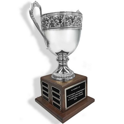 20 ½" Decorative Italian Silver Plated Perpetual Trophy Cup