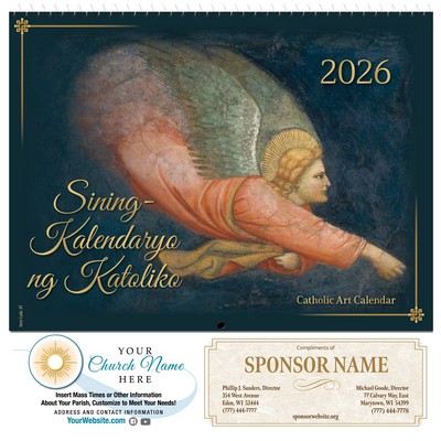 Traditional Catholic Art 2026 Spiral Bound Calendar (Tagalog / English)