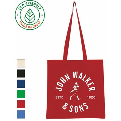 5 oz Cotton Tote Bag | Reusable Everyday Market Grocery Beach Red (15x15)