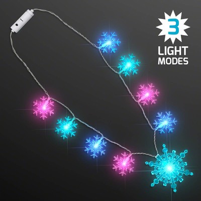 Flashing Jumbo Snowflake String Lights Necklace - BLANK