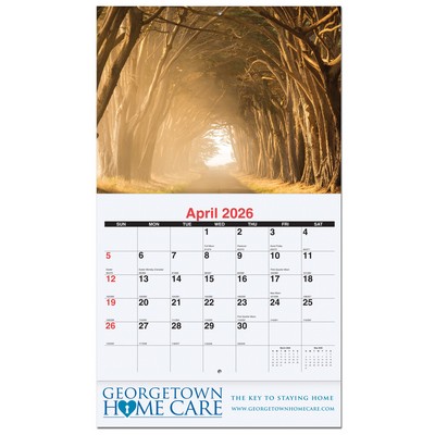Serene Sunsets Monthly Wall Calendar w/Staple Binding (10 5/8"x 18 ¼")