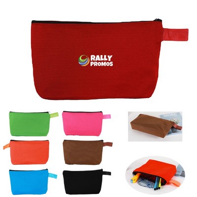 Customizable Canvas Solid Color Craft Pencil Bag Cosmetic