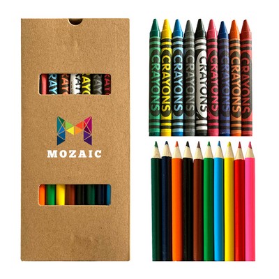19 Piece Crayon And Pencil Set