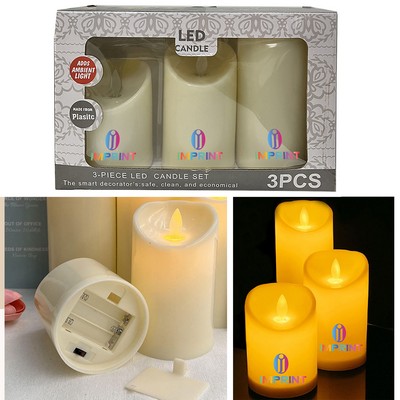 Flameless Candles 4" 5" 6" Set of 3