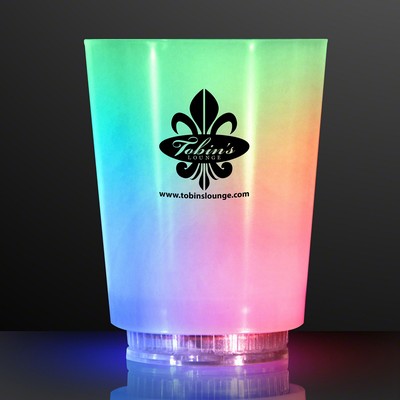 Light Up Color Change Frosted Short Glass - PRINTED