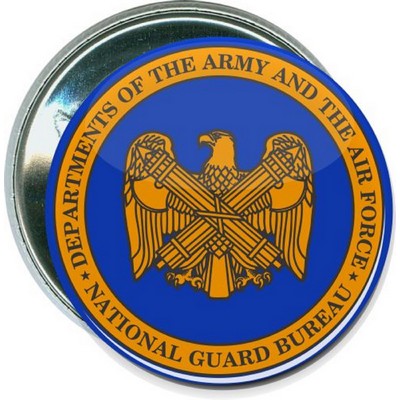 Military - Army and Air Force, National Guard Bur - 2 1/4'' Round Button