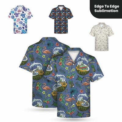 Men's Sublimated Hawaiian Cuban Collar Camp Shirt