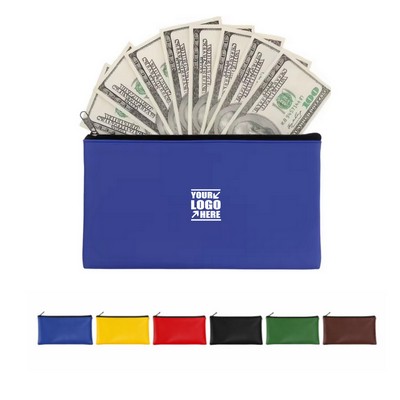 PU Leather Bank Deposit Money Bag