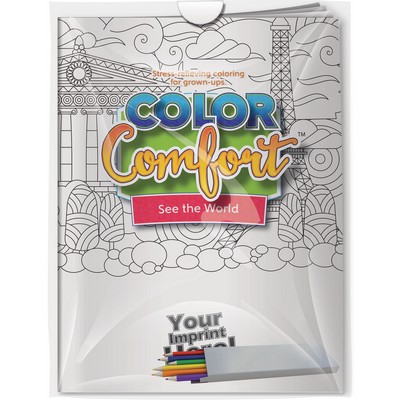 Combo Pack - "See the World (International Landmarks)" Color Comfort & 6-Pack of Colored Pencil