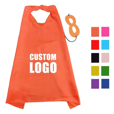 Kids Hero Capes With Eye Mask For Halloween Cosplay Costume Party