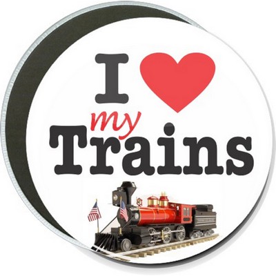 Social Groups - I Heart My Trains - 6'' Round Button