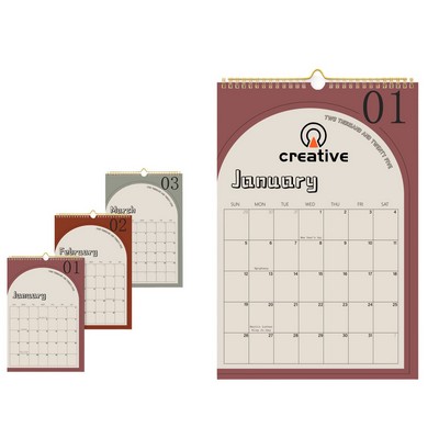 Thick Paper Coil-Bound Desktop Calendar