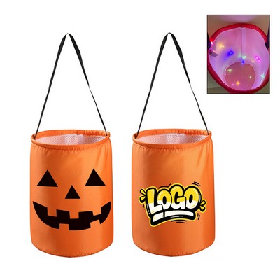 LED Pumpkin Trick-Or-Treat Halloween Candy Bag